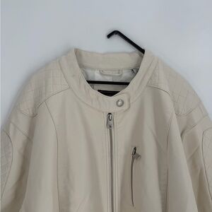 Levi's Faux Leather Motorcycle Racer Jacket In Oyster